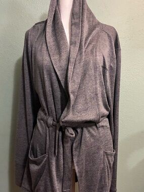 Reebok Heather Gray Open Front Cardigan